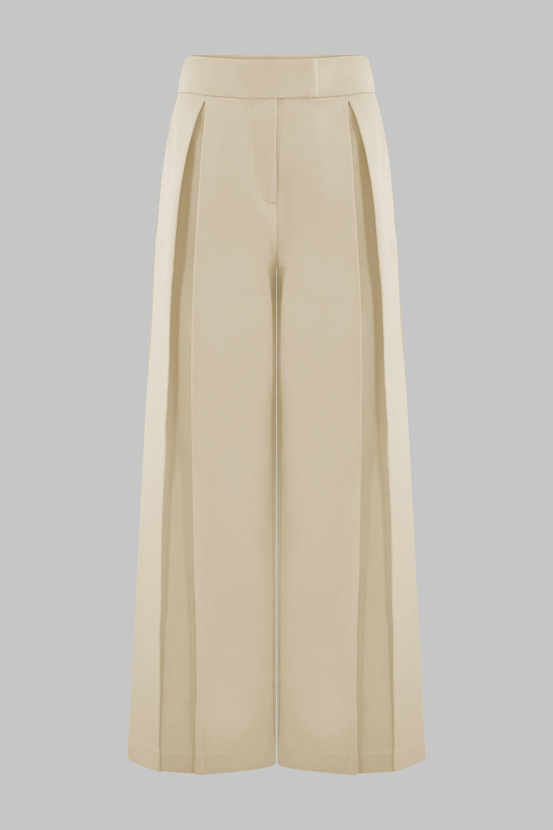 Anissa – Pantalon Taille Haute en Lin Plissé