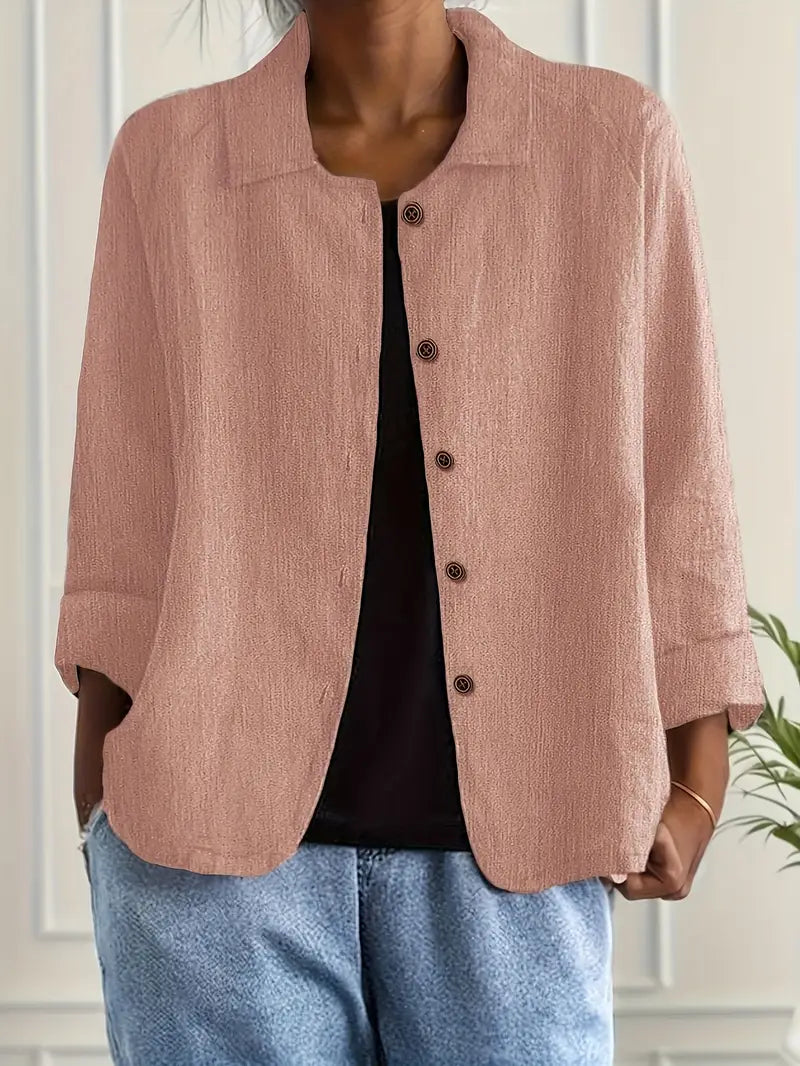 Rivella – Veste chemise en tissu structuré avec patte de boutonnage