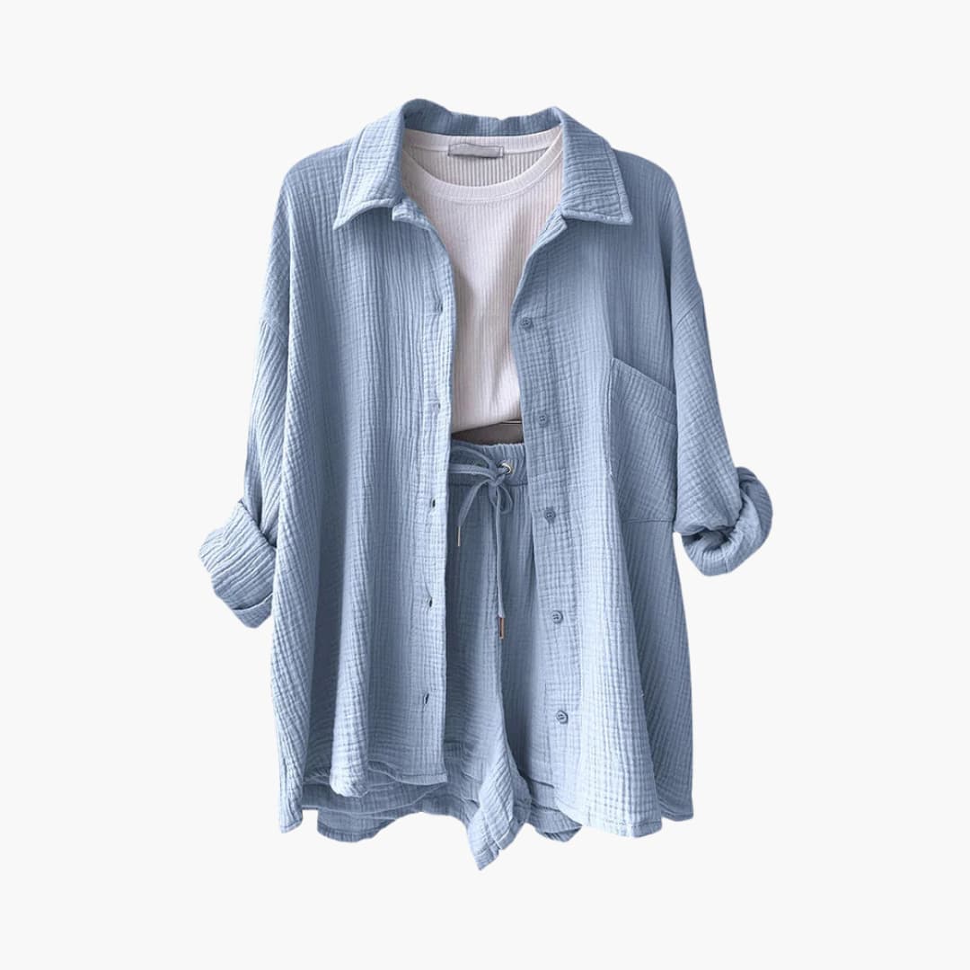 Léandra – Ensemble fluide 2 pièces en gaze de coton