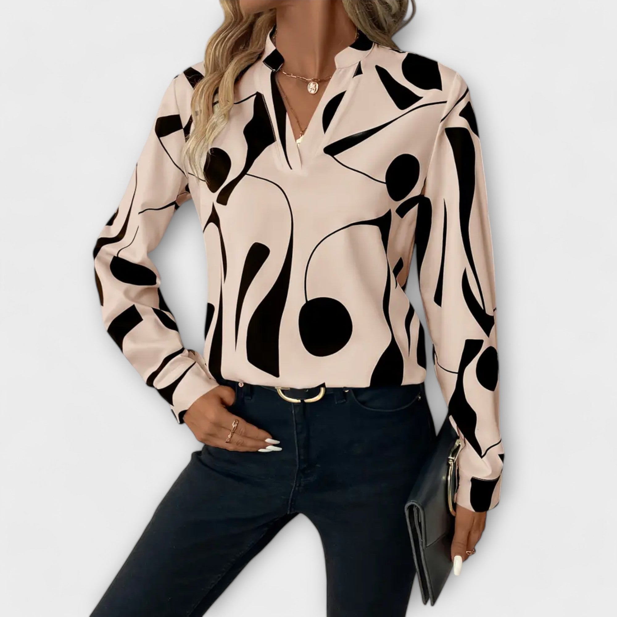 Maelis | Blouse Chic à Motifs Graphiques