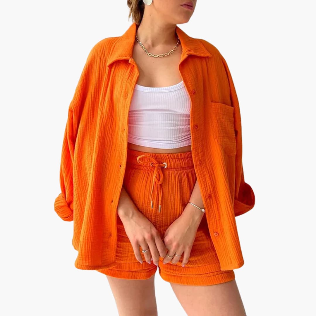Léandra – Ensemble fluide 2 pièces en gaze de coton