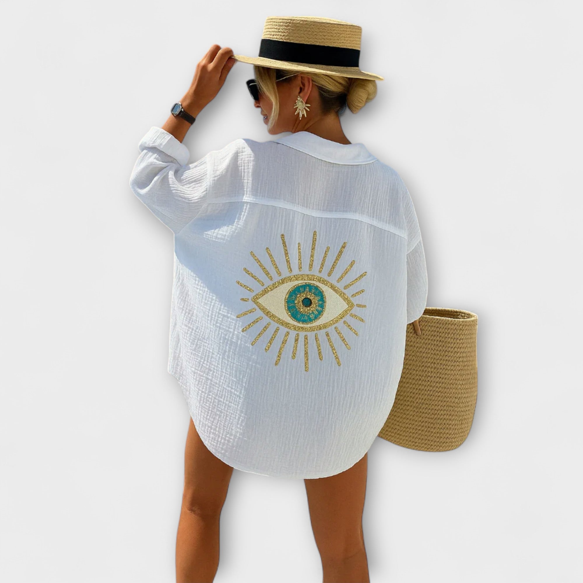 Zeyna | Blouse Décontractée Style Ibiza avec Détail Brodé