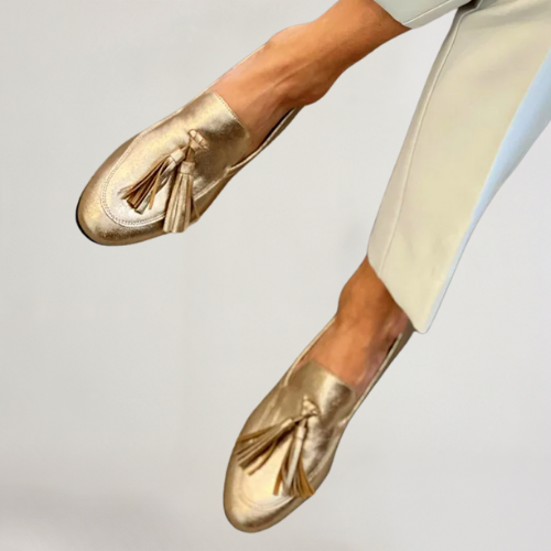 Elenya | Mocassins Dorés au Charme Lumineux