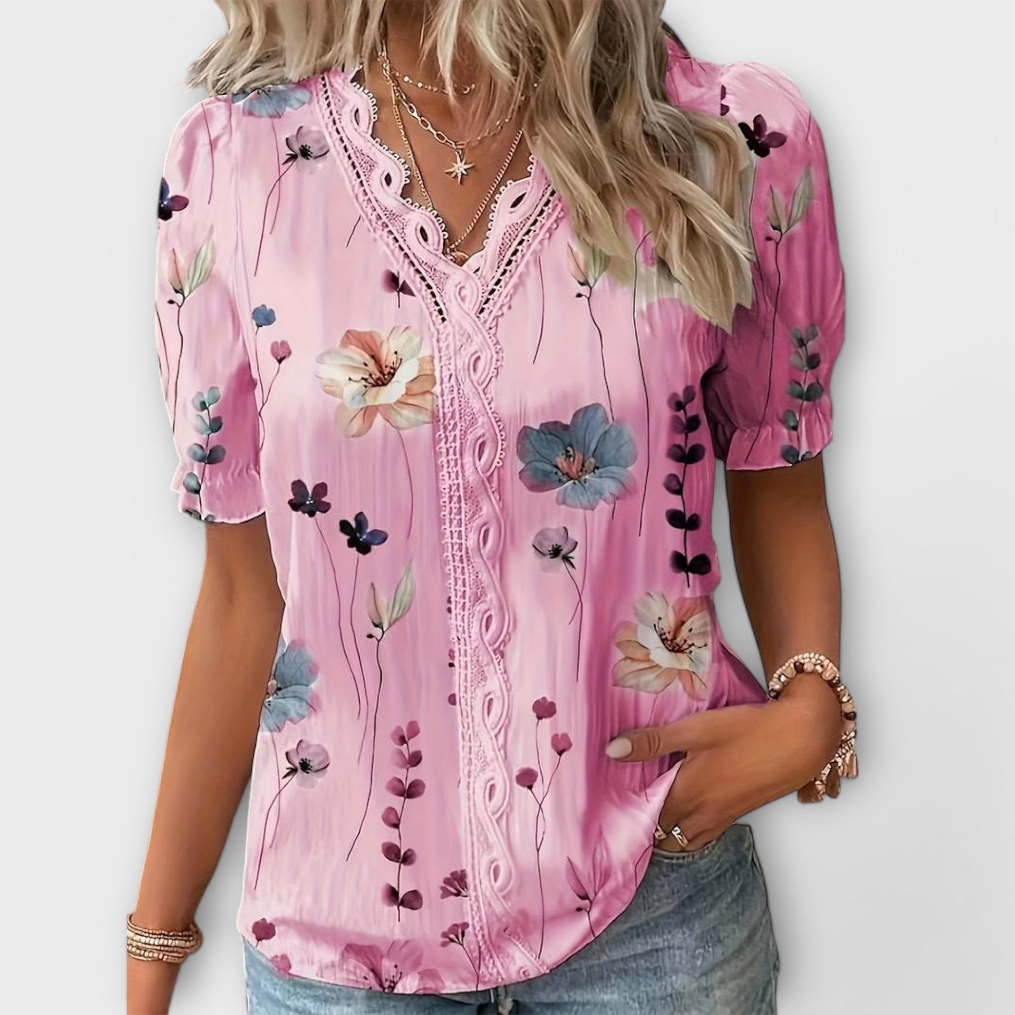 Celvyna | Blouse Moderne à Décolleté en V