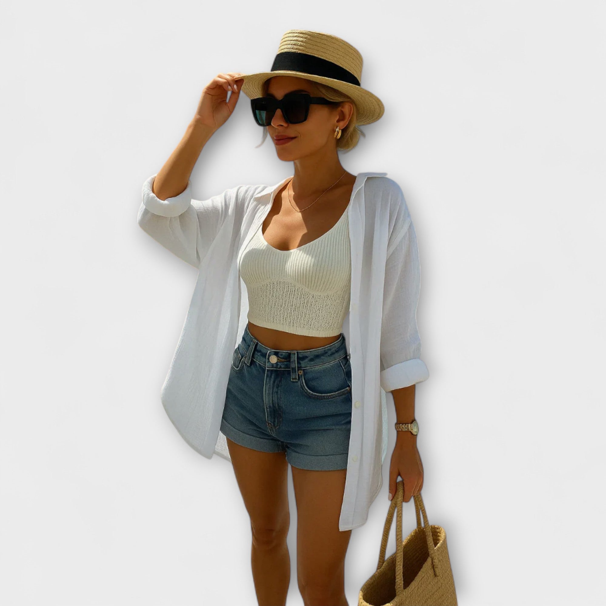 Zeyna | Blouse Décontractée Style Ibiza avec Détail Brodé