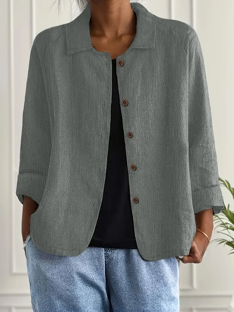 Rivella – Veste chemise en tissu structuré avec patte de boutonnage