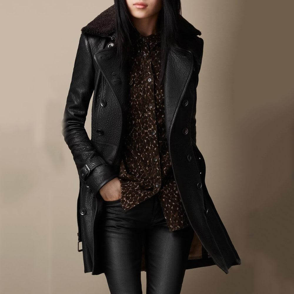 Tanja – Trench en cuir élégant