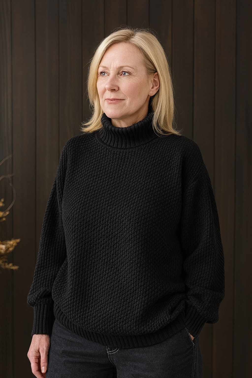 Anita - Pull en maille waffle doux et élégant