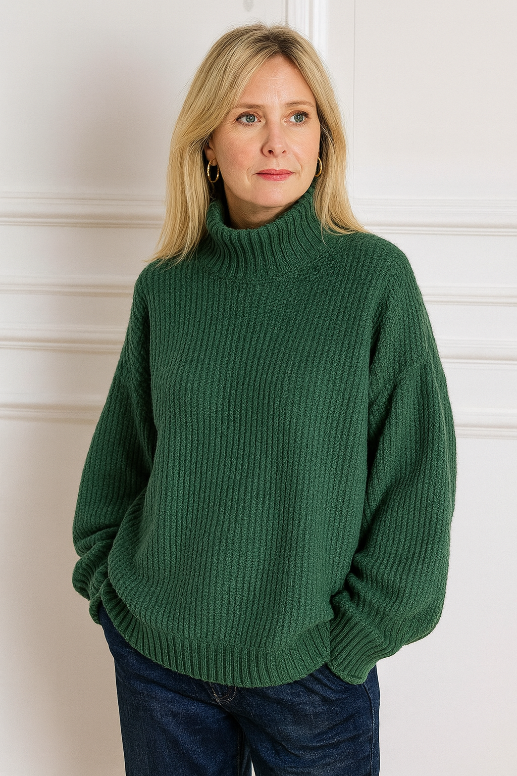 Anita - Pull en maille waffle doux et élégant